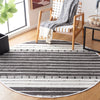 Safavieh Striped Kilim STK202Z Black / Ivory Area Rug Room Scene