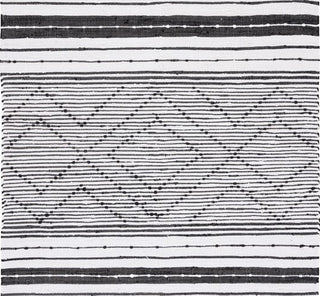 Safavieh Striped Kilim STK202Z Black / Ivory Area Rug Square