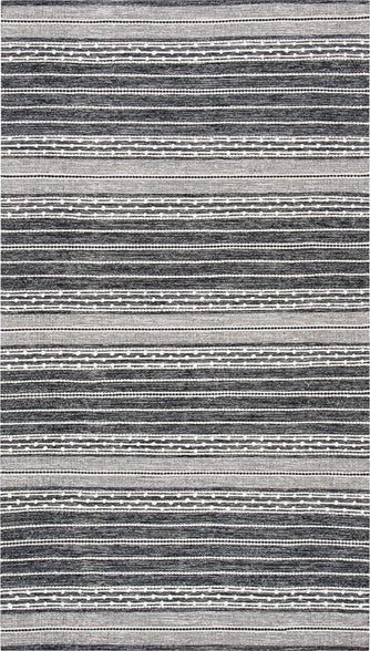 Safavieh Striped Kilim STK516Z Black / Ivory Area Rug main image