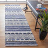 Safavieh Striped Kilim STK522N Navy / Ivory Area Rug Room Scene Feature