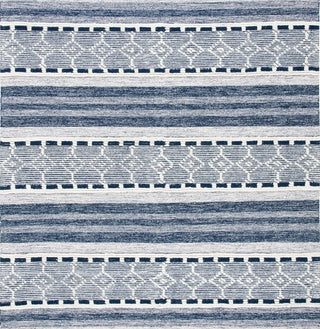 Safavieh Striped Kilim STK522N Navy / Ivory Area Rug Square