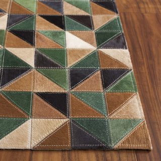 Safavieh Studio Leather STL105Y Green / Light Brown Area Rug Detail