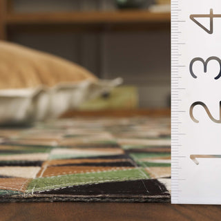 Safavieh Studio Leather STL105Y Green / Light Brown Area Rug Detail