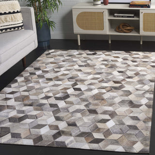 Safavieh Studio Leather STL110F Grey / Light Brown Area Rug Room Scene