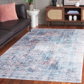 Safavieh Santa Monica STM539 Blue / Rust Machine Washable Area Rug