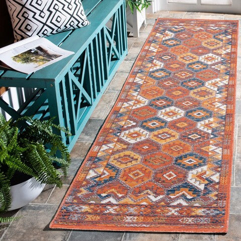 Safavieh Sunrise SUN630 Gold / Rust Blue Area Rug