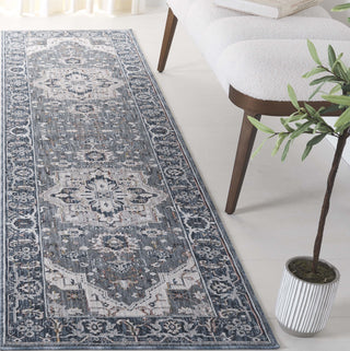 Safavieh Sutton SUT102F Grey / Navy Area Rug Room Scene Feature