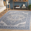 Safavieh Sutton SUT102F Grey / Navy Area Rug Room Scene Feature