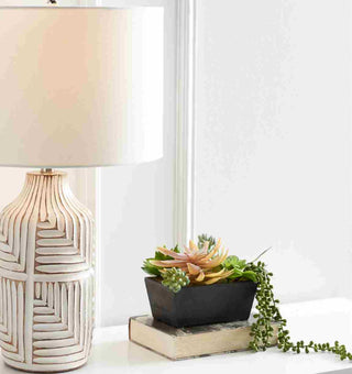 Safavieh Dione TBL2006A Ivory Lamp Room Scene On Feature