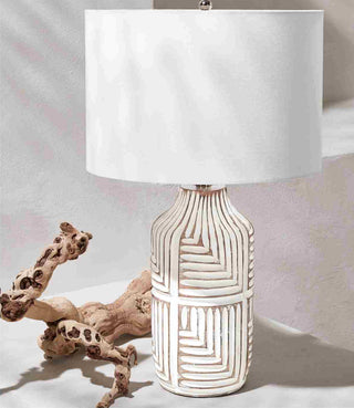 Safavieh Dione TBL2006A Ivory Lamp Room Scene Off Feature