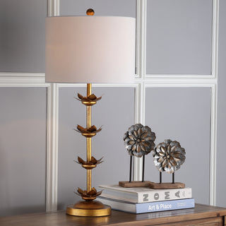 Safavieh Lani Leaf TBL4016A Gold / White Lamp Room Scene On Feature