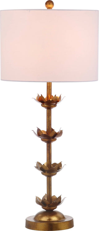 Safavieh Lani Leaf TBL4016A Gold / White Lamp Main On