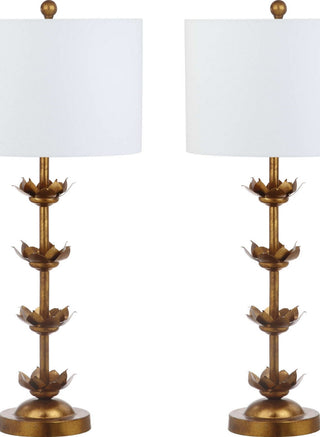 Safavieh Lani Leaf TBL4016A Gold / White Lamp Main Off