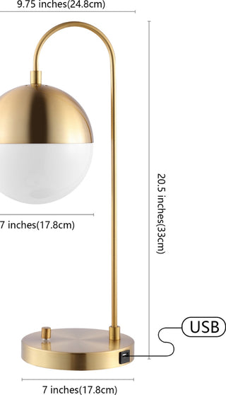 Safavieh Cappi TBL4040A Brass Lamp Main On