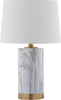 Safavieh Clarabel TBL4043A White Marble / Gold Lamp Main Off