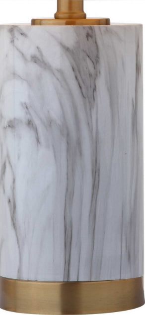 Safavieh Clarabel TBL4043A White Marble / Gold Lamp Main On