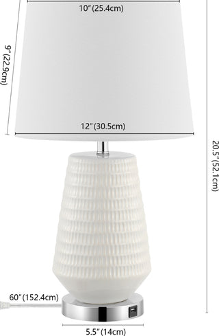 Safavieh Stark TBL4087A White Lamp Main On