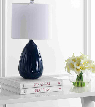 Safavieh Linnett TBL4165B Navy Lamp Room Scene Off Feature