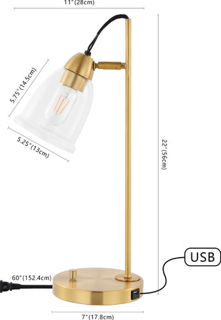 Safavieh Gibson TBL4185A Gold Lamp Main On