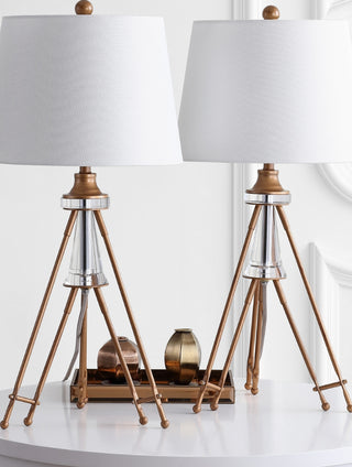 Safavieh Graham TBL4189A Brass Lamp Room Scene Off Feature