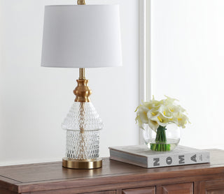Safavieh Camden TBL4200A Brass / Clear Lamp Room Scene Off Feature