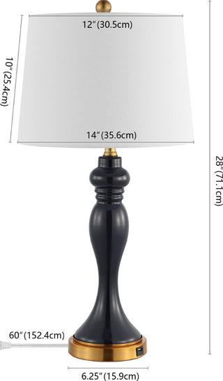 Safavieh Cayson TBL4203A Navy / Gold Lamp Main On