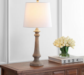 Safavieh Rhett TBL4215A Wood Lamp Room Scene On Feature