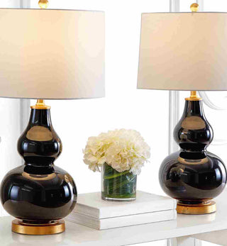 Safavieh Karlen TBL4223B Black / Gold Lamp Room Scene On Feature