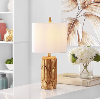 Safavieh Wilsa TBL4229A Gold Lamp Room Scene On Feature