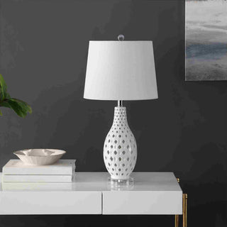 Safavieh Harlem TBL4250B White Lamp Room Scene Off Feature
