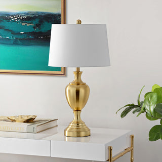 Safavieh Poppy TBL4251B Brass Lamp Room Scene Off Feature