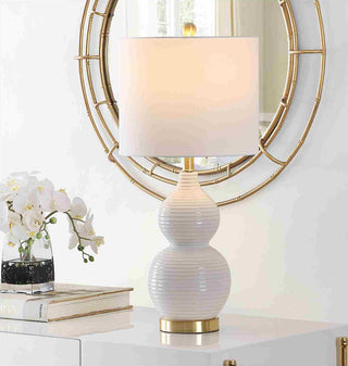 Safavieh Emery TBL4281A Ivory Lamp Room Scene On Feature