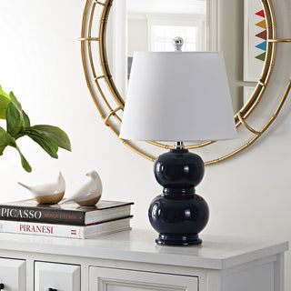 Safavieh Everlee TBL4286A Navy Lamp Room Scene Off Feature
