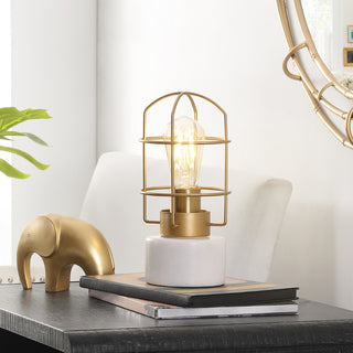 Safavieh Sadaf TBL4292A Brass / White Lamp Room Scene On Feature