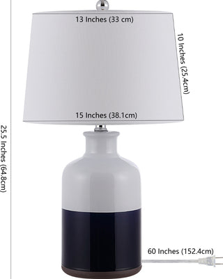 Safavieh Dani TBL4304A White / Navy Blue Lamp main image