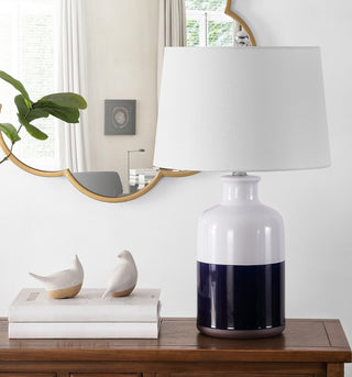 Safavieh Dani TBL4304A White / Navy Blue Lamp Room Scene Off Feature