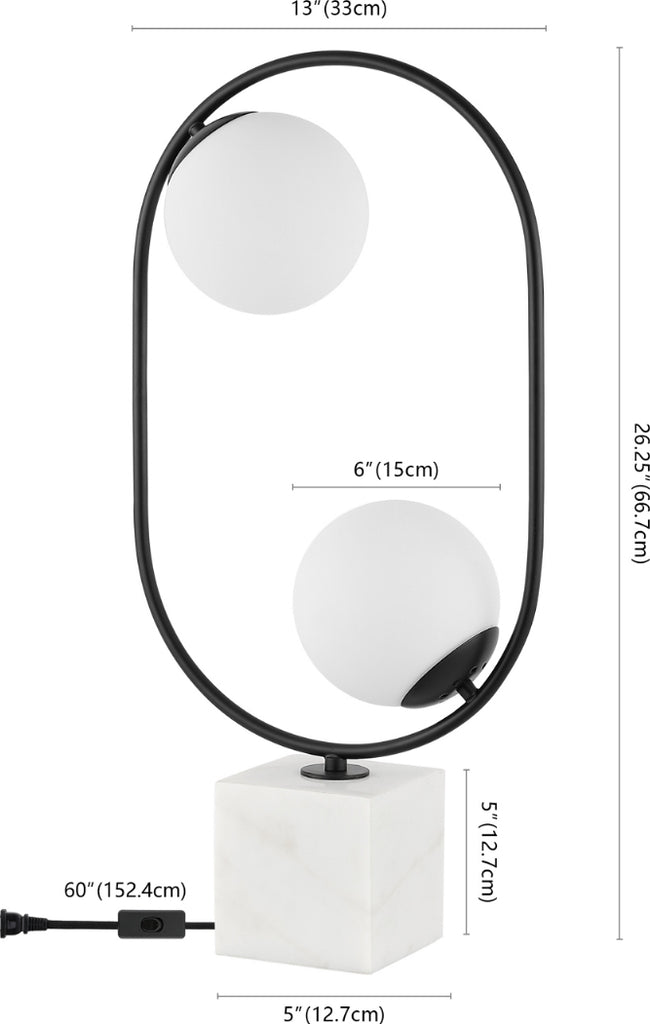 Safavieh Imrie TBL4318A White / Black Lamp main image