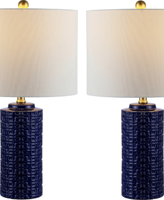 Safavieh Artef TBL4338B Navy Blue Lamp Main On