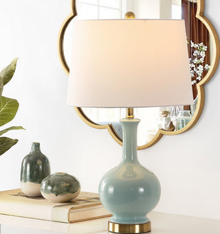 Safavieh Bowie TBL4346B Robins Egg Blue Lamp Room Scene On Feature