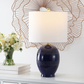 Safavieh Liney TBL4395A Blue Lamp Room Scene On Feature