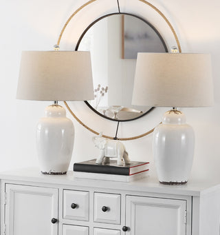 Safavieh Emerly TBL4398A Antique White Lamp Room Scene On Feature