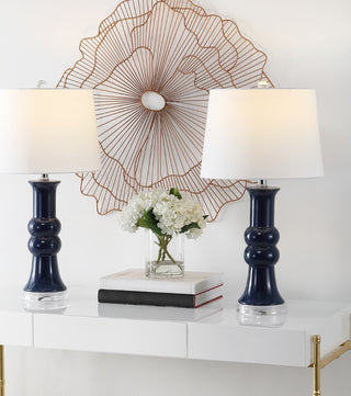 Safavieh Lamber TBL4418B Navy Lamp Room Scene On Feature