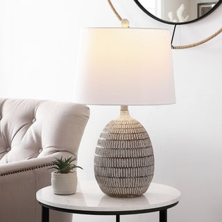 Safavieh Dewlen TBL4421A Brown / White Lamp Room Scene On Feature