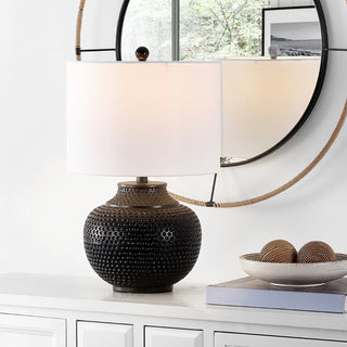 Safavieh Hemper TBL4423A Matte Black Lamp Room Scene On Feature
