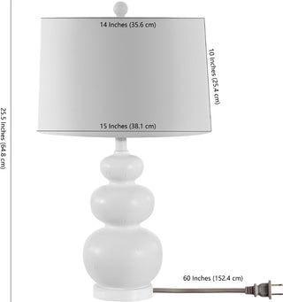 Safavieh Demena TBL4437A White Lamp main image