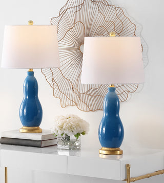 Safavieh Rogan TBL4439A Soft Blue Lamp Room Scene On Feature
