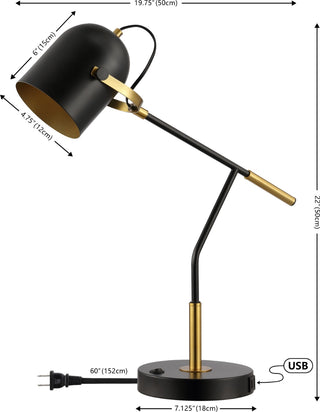 Safavieh Mulaney TBL4458A Black / Brass Lamp main image
