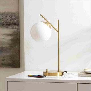 Safavieh Suna TBL4465A Brass Lamp Room Scene Off Feature