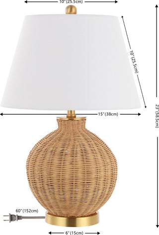 Safavieh Nobuo TBL4466A Natural / Brass Lamp main image