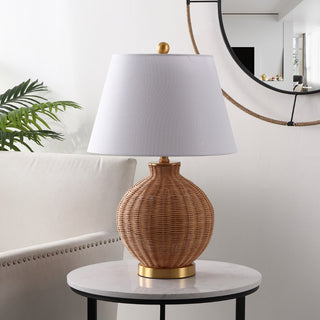 Safavieh Nobuo TBL4466A Natural / Brass Lamp Room Scene Off Feature